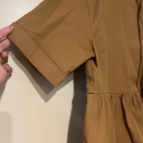 Sezane Theodora Tan Peplum Top Ribon Tie Front Size 36 - Picture 3 of 7